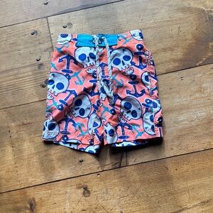 The Children's Place Orange and Blue Patterned Shorts